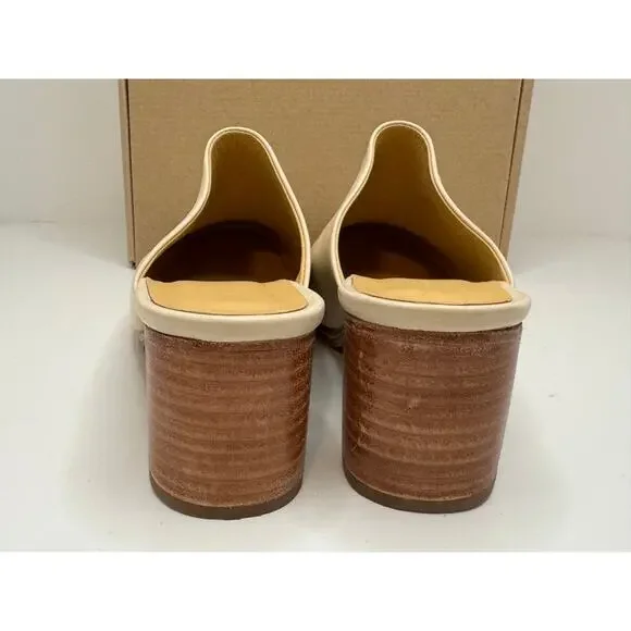 Nisolo All-Day Heeled Mule- Color Bone - Leather -Size 10 - New in box